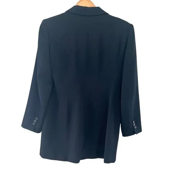 Ralph Lauren LRL Women's Black 100% Wool Blazer Size 6 Lined - Picture 2 of 15